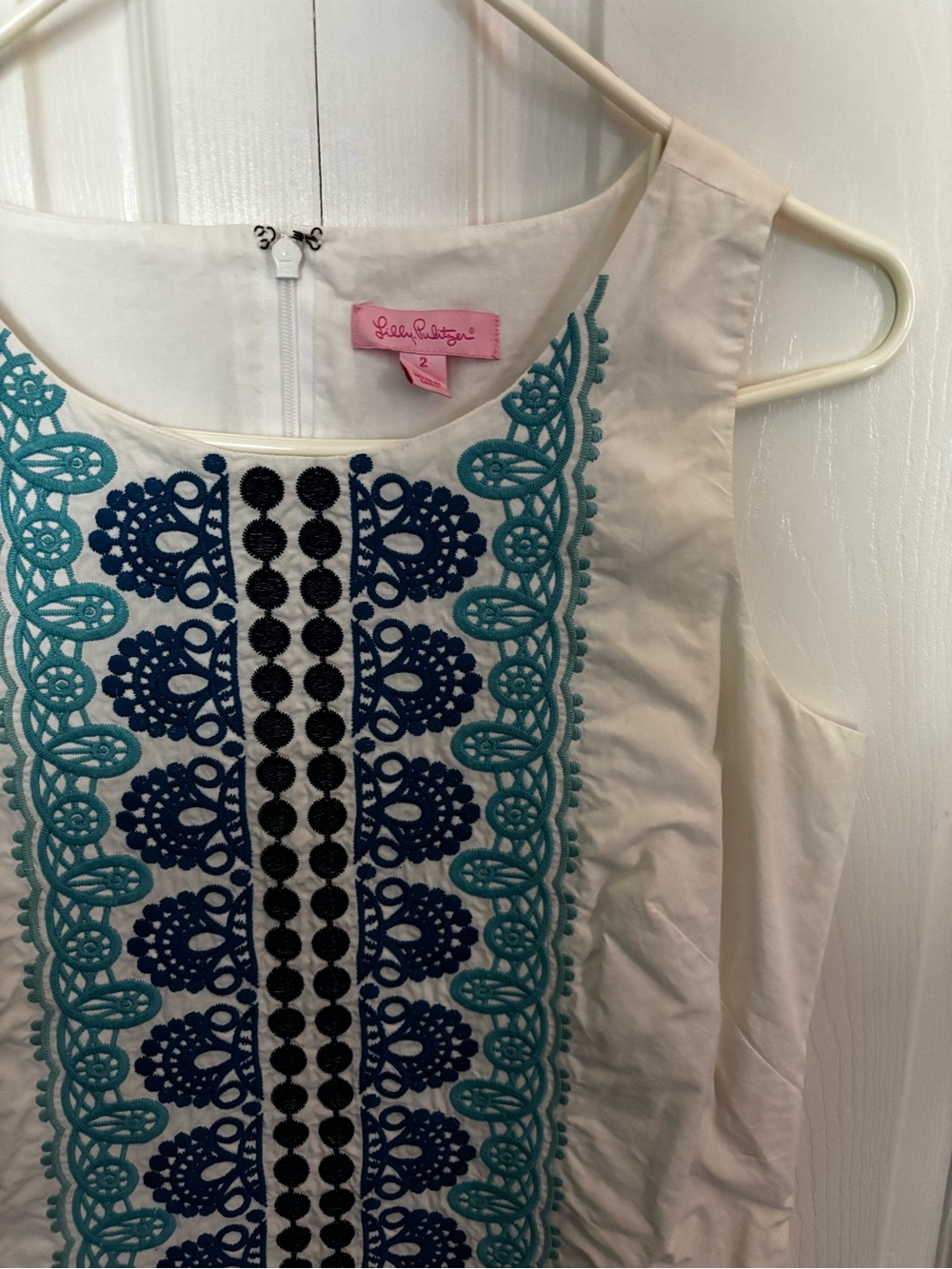Lilly Pulitzer White Sleeveless Embroidered Dress
